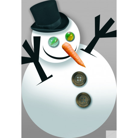 Bonhomme de neige (29x20cm) - Sticker/autocollant