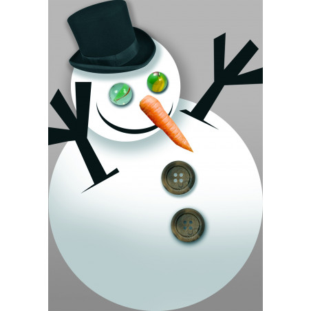 Bonhomme de neige (29x20cm) - Sticker/autocollant