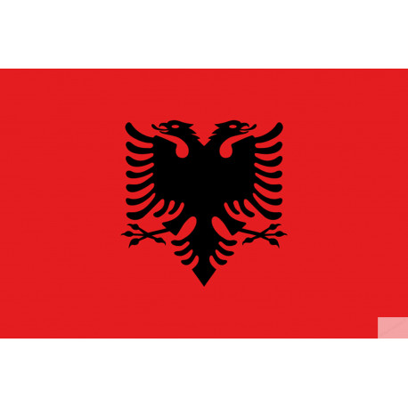 Drapeau Albanie - 19.5x13 cm - Sticker/autocollant