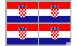 Drapeau Croatie - 4 stickers - 9.5 x 6.3 cm - Sticker/autocollant