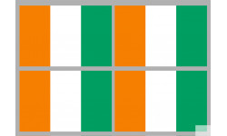 Drapeau Côte d'Ivoire - 4 stickers - 9.5 x 6.3 cm - Sticker/autocollant