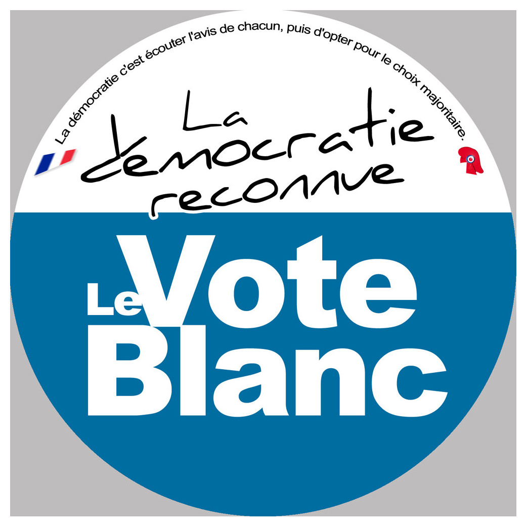 Démocratie le vote blanc - 20cm - Sticker/autocollant