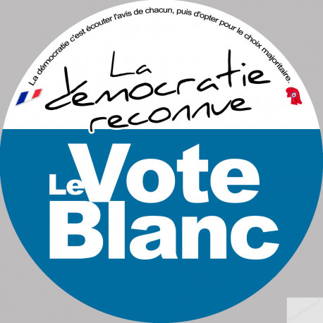 Démocratie le vote blanc - 20cm - Sticker/autocollant