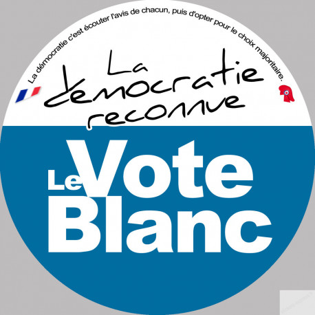 Démocratie le vote blanc - 5cm - Sticker/autocollant