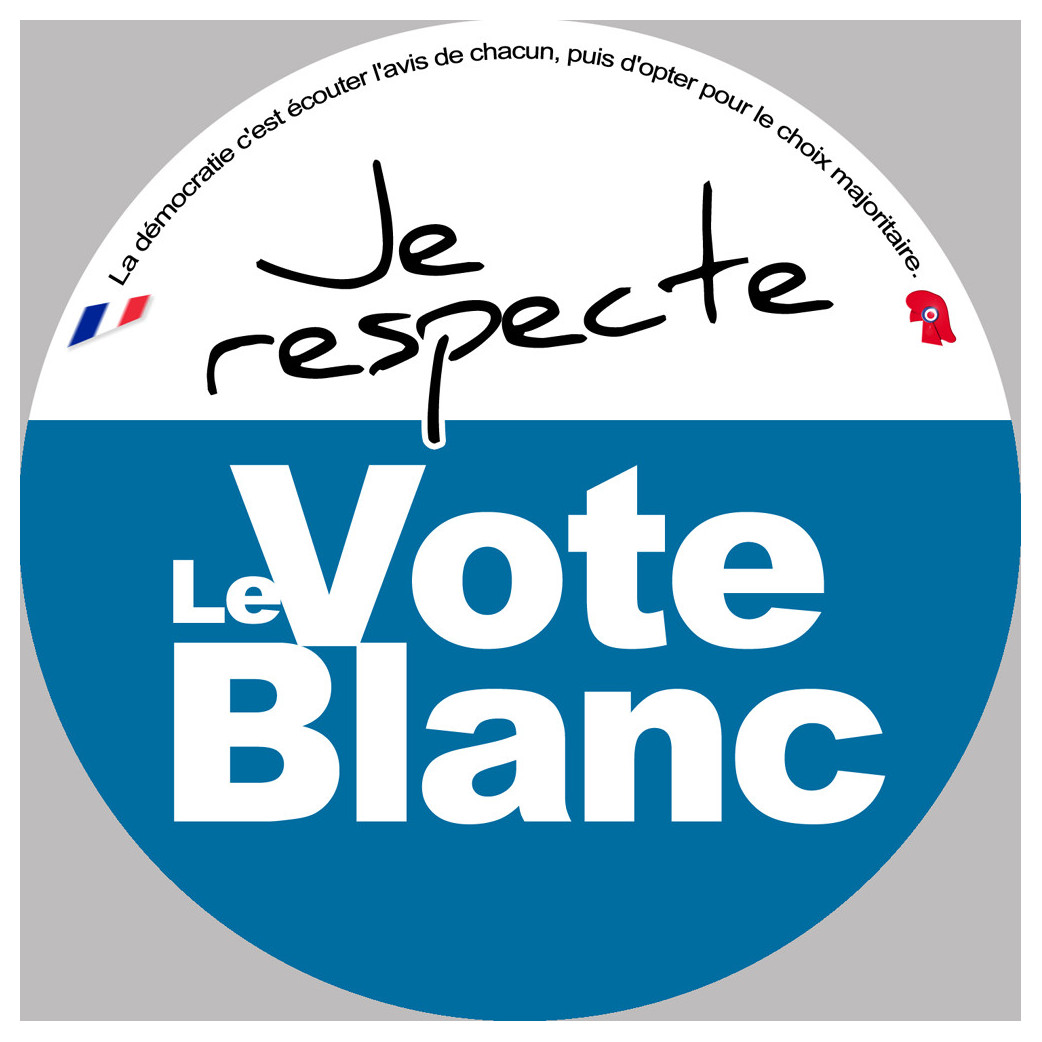Je respecte le vote blanc - 10cm - Sticker/autocollant