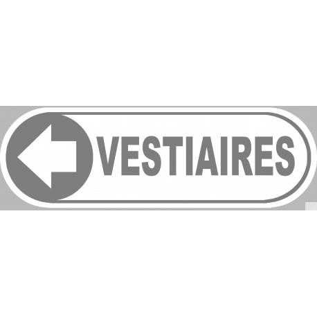 Vestiaires blanc flèche gauche - 20x6.6cm - Sticker/autocollant