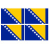Drapeau Bosnie-Herzegovine - 4 stickers - 9.5 x 6.3 cm - Sticker/autocollant