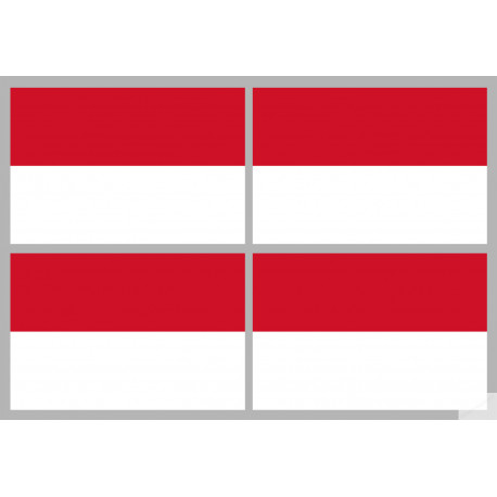 Drapeau Monaco - 4 stickers - 9.5 x 6.3 cm - Sticker/autocollant