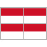 Drapeau Monaco - 4 stickers - 9.5 x 6.3 cm - Sticker/autocollant