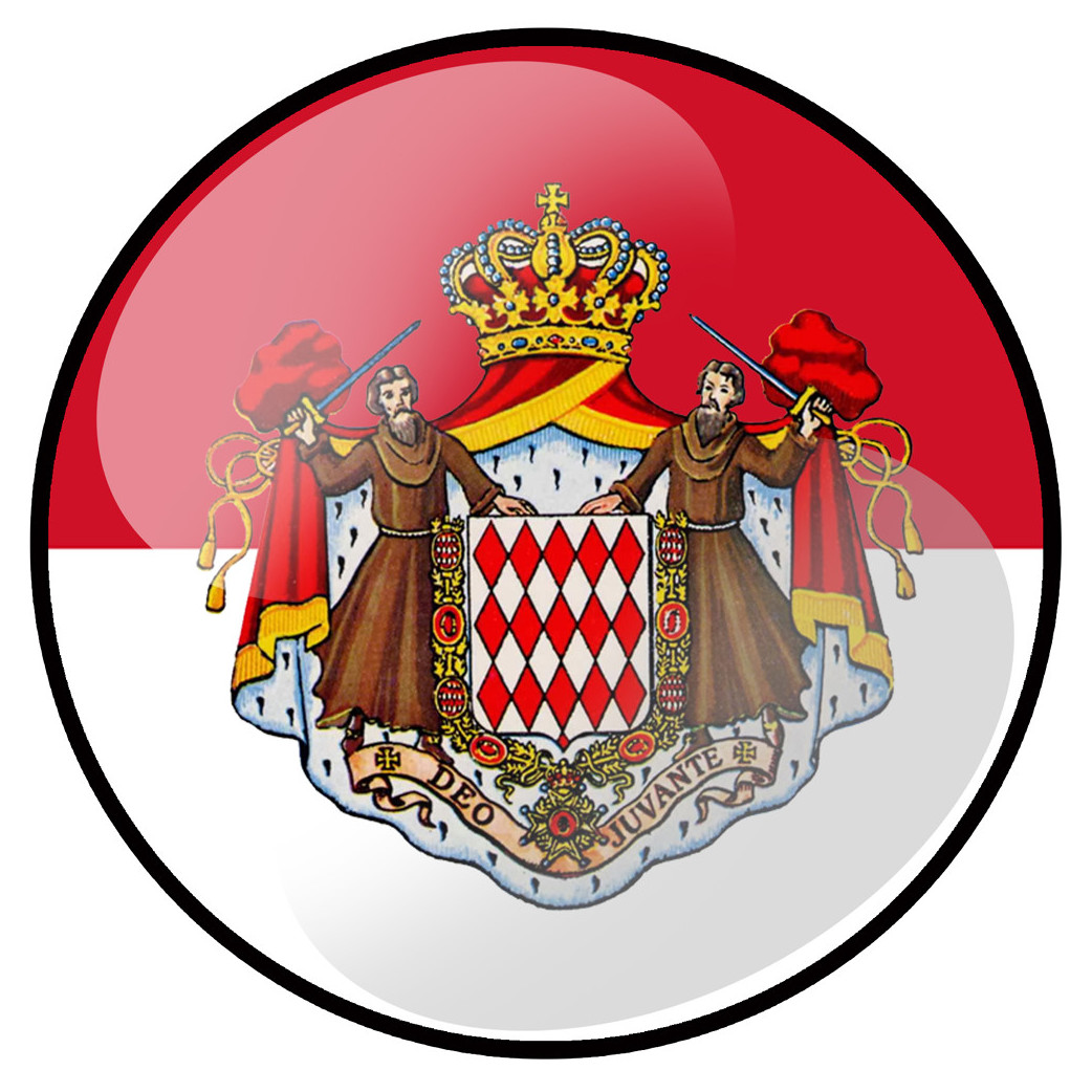 Drapeau Monaco Effet 3D - 5cm - Sticker/autocollant