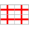 Drapeau Angleterre - 4 stickers - 9.5 x 6.3 cm - Sticker/autocollant