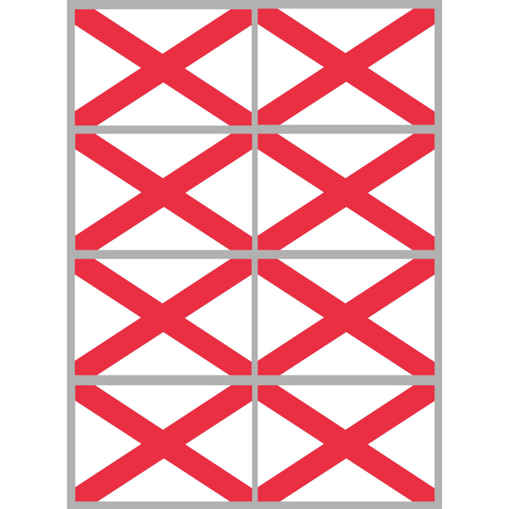 Drapeau Irlande du Nord - 8 stickers - 9.5 x 6.3 cm - Sticker/autocollant