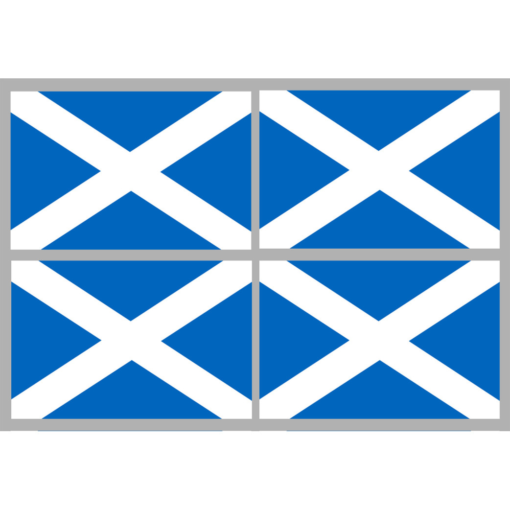 Drapeau Ecosse - 4 stickers - 9.5 x 6.3 cm - Sticker/autocollant