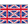 drapeau Grande Bretagne - 4 stickers - 9.5 x 6.3 cm - Sticker/autocollant