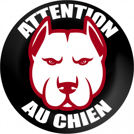 ATTENTION AU CHIEN - 5cm - Sticker/autocollant