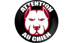 ATTENTION AU CHIEN - 9cm - Sticker/autocollant