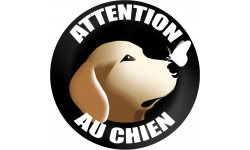 sticker : autocollant : ATTENTION AU CHIEN gentil - 5cm