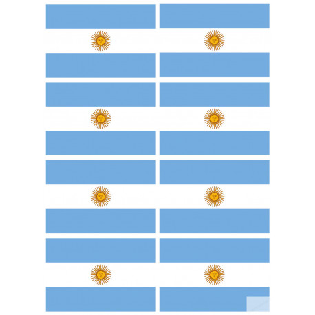 Drapeau Argentine - 8 stickers - 9.5 x 6.3 cm - Sticker/autocollant