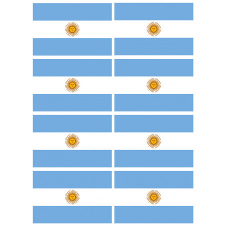Drapeau Argentine - 8 stickers - 9.5 x 6.3 cm - Sticker/autocollant