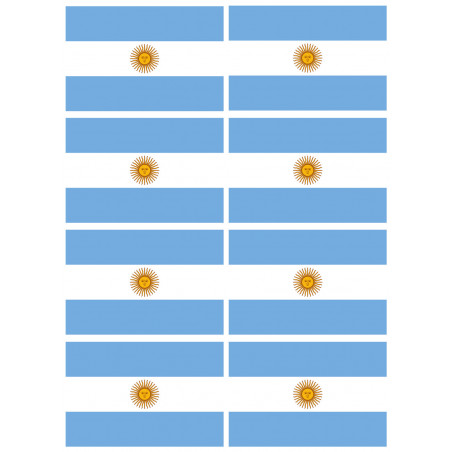 Drapeau Argentine - 8 stickers - 9.5 x 6.3 cm - Sticker/autocollant