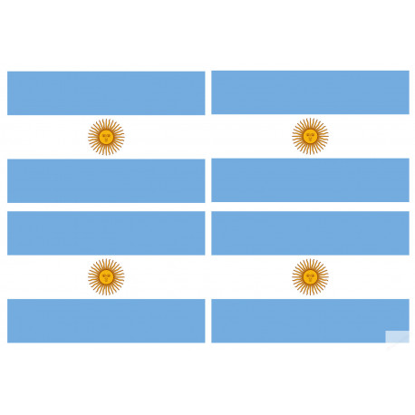 Drapeau Argentine - 4 stickers - 9.5 x 6.3 cm - Sticker/autocollant