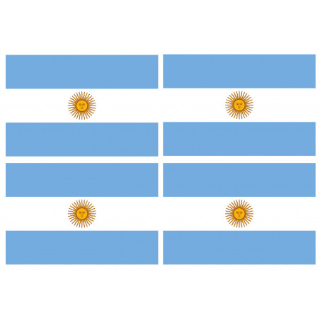 Drapeau Argentine - 4 stickers - 9.5 x 6.3 cm - Sticker/autocollant