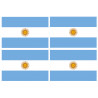 Drapeau Argentine - 4 stickers - 9.5 x 6.3 cm - Sticker/autocollant