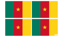 Drapeau Cameroun - 4 stickers - 9.5 x 6.3 cm - Sticker/autocollant