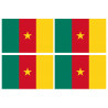 Drapeau Cameroun - 4 stickers - 9.5 x 6.3 cm - Sticker/autocollant