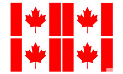 Drapeau Canada - 4 stickers - 9.5 x 6.3 cm - Sticker/autocollant