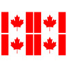 Drapeau Canada - 4 stickers - 9.5 x 6.3 cm - Sticker/autocollant