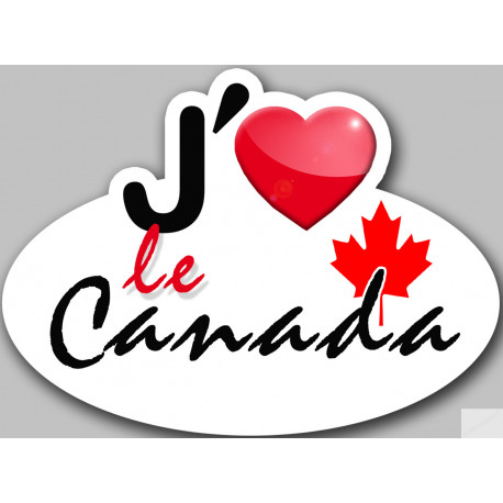 J'aime le Canada - 15x11cm - Sticker/autocollant