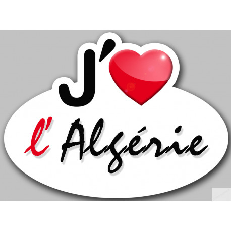 J'aime l'Algérie - 15x11cm - Sticker/autocollant