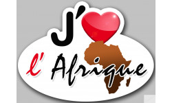 J'aime l'Afrique - 15x11cm - Sticker/autocollant