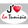 Autocollants : J'aime la Tunisie - 15x11cm