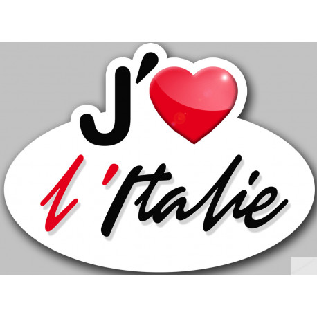 J'aime l'Italie - 15x11cm - Sticker/autocollant