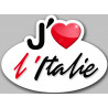 J'aime l'Italie - 15x11cm - Sticker/autocollant