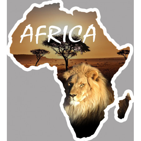 Africa Lion - 15x13,5cm - Sticker/autocollant