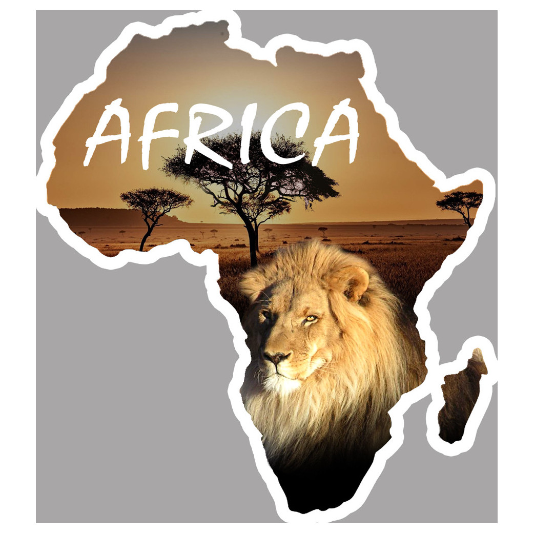 Africa Lion - 10x9cm - Sticker/autocollant