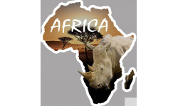 Africa Rhinocéros - 10x9cm - Sticker/autocollant