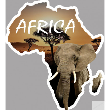 Africa Eléphant - 10x9cm - Sticker/autocollant