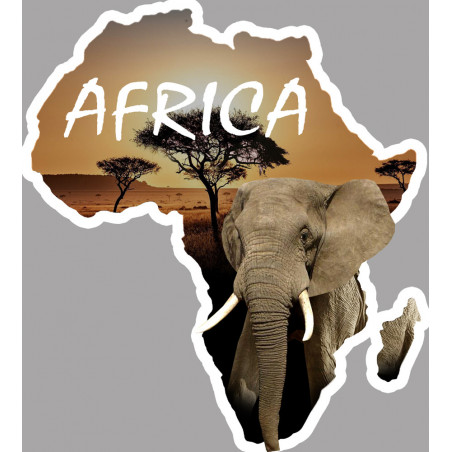 Africa Eléphant - 5x4,5cm - Sticker/autocollant