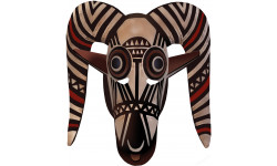 masque africain traditionnel - 23,5x21cm - Sticker/autocollant