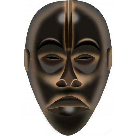 masque africain - 15x10cm - Sticker/autocollant