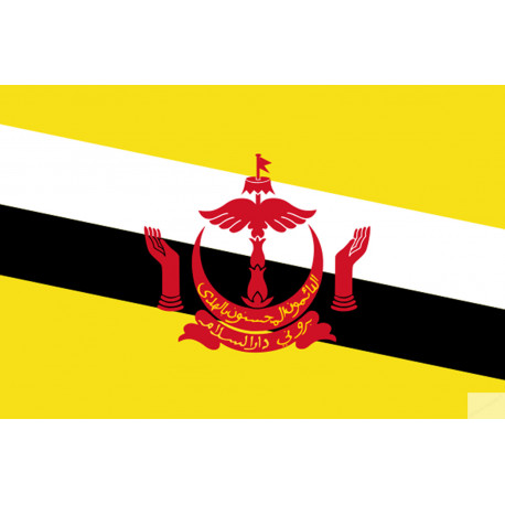 Drapeau Brunei - 19.5 x 13 cm - Sticker/autocollant