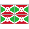 Drapeau Burundi - 4 stickers - 9.5 x 6.3 cm - Sticker/autocollant