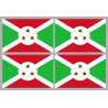 Drapeau Burundi - 4 stickers - 9.5 x 6.3 cm - Sticker/autocollant