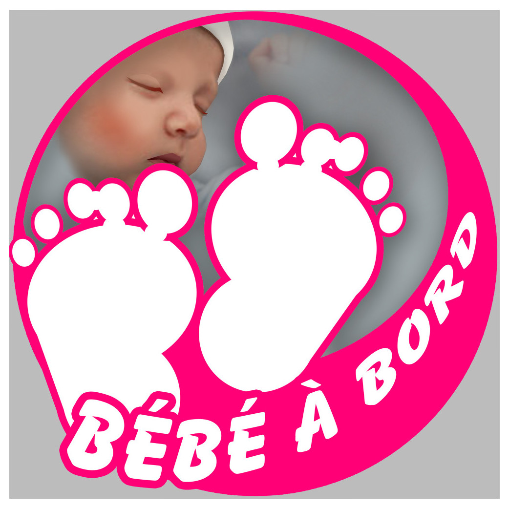 petons bébé à bord fille - 15cm - Sticker/autocollant