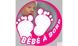 petons bébé à bord fille - 15cm - Sticker/autocollant