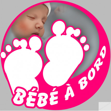 petons bébé à bord fille - 15cm - Sticker/autocollant